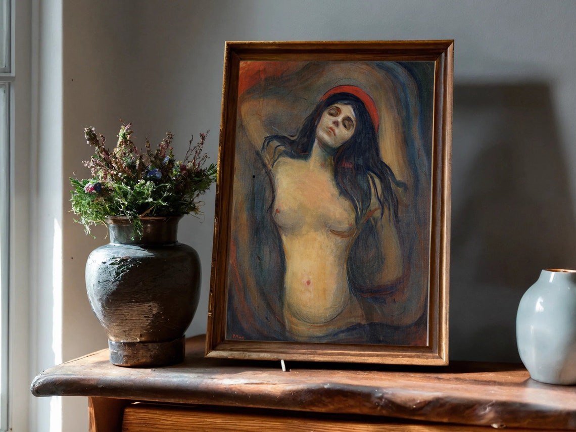 Munch Madonna Iconic Red Halo Figure Expressionist Masterpiece Poster - Image 7