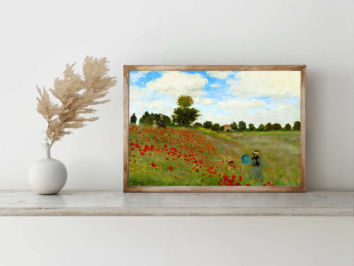 Claude Monet Poppy Field in Argenteuil Red Poppies Landscape Poster - Image 7
