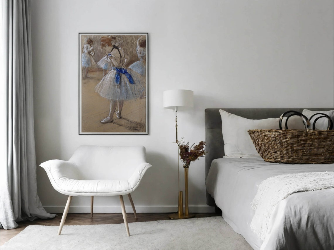 Edgar Degas Ballerina Blue Ribbon Dancer Pastel Rehearsal Poster - Image 7