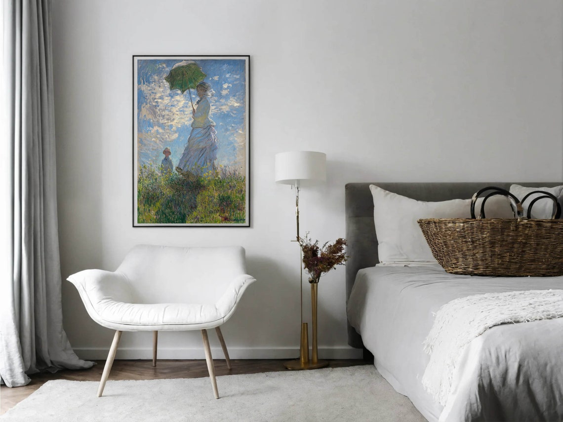 Claude Monet Woman with a Parasol Impressionist Meadow Poster - Image 7