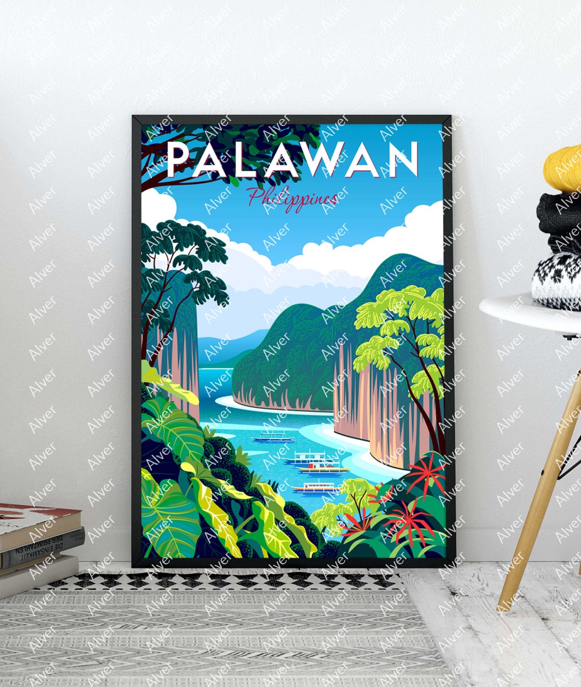 Palawan Philippines Hidden Karst Lagoon Islands Tropical Bay Poster - Image 2