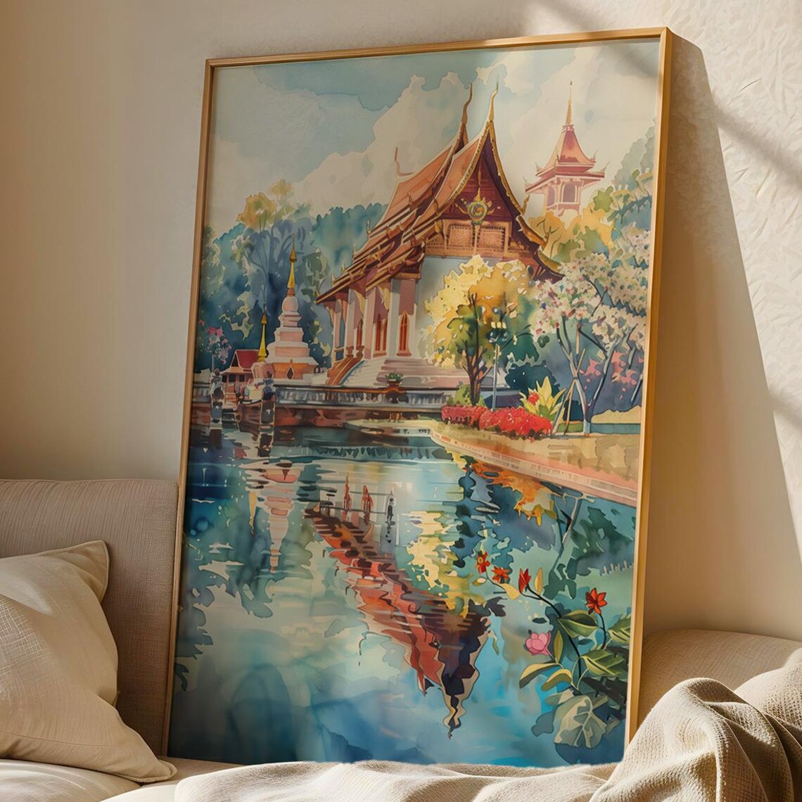 Chiang Mai Temple, Thailand Travel Poster