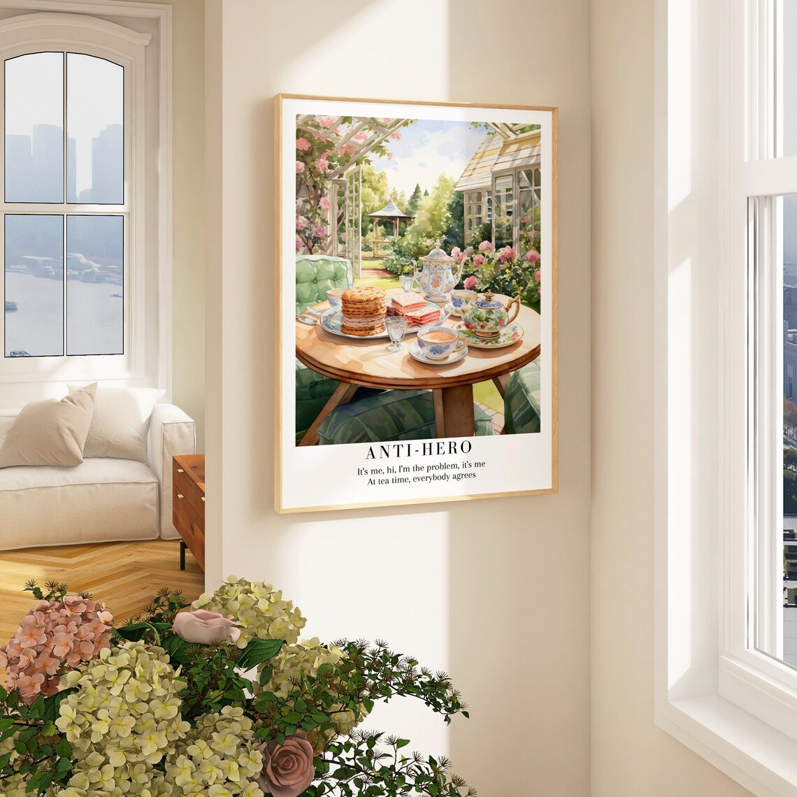 Taylor Swift Anti-Hero Tea Time Garden Watercolor Lyric Poster - Image 3
