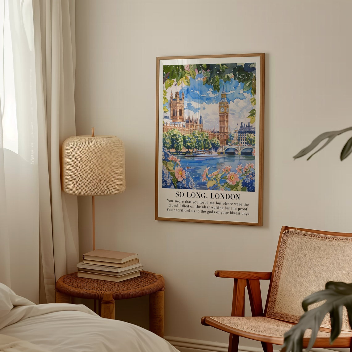 Taylor Swift So Long London Big Ben Floral Watercolor Poster - Image 2