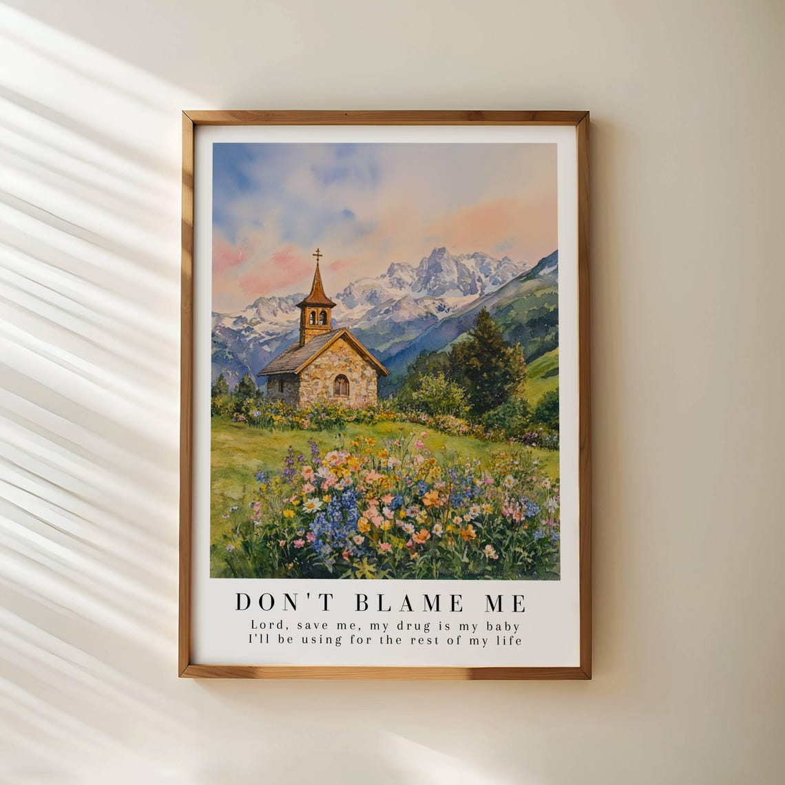 Taylor Swift Don't Blame Me Chapel Mountain Floral Watercolor Poster - Image 3