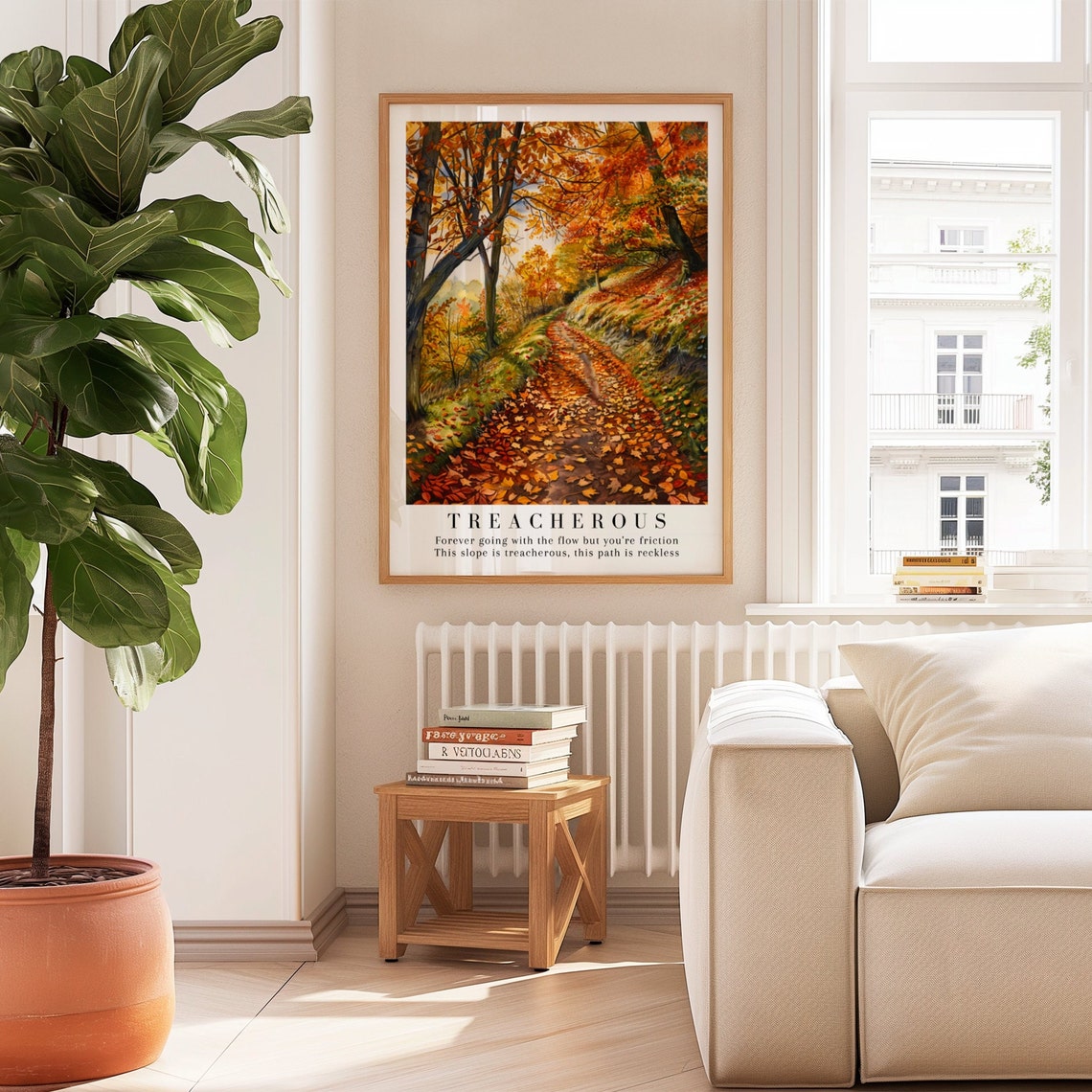Treacherous Taylor Swift Autumn Forest Path Lyric Art Poster - Image 2