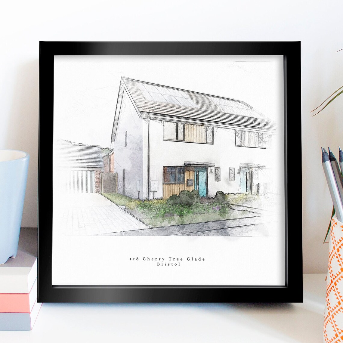 Bespoke House Portrait Sketch Art Print