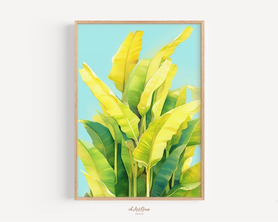 Banana Leaves Print Tropical Leaves Print Botanical Print Tropical Leaf Prints Green Palm Leaf Wall Art Monstera Poster Tropical Plant