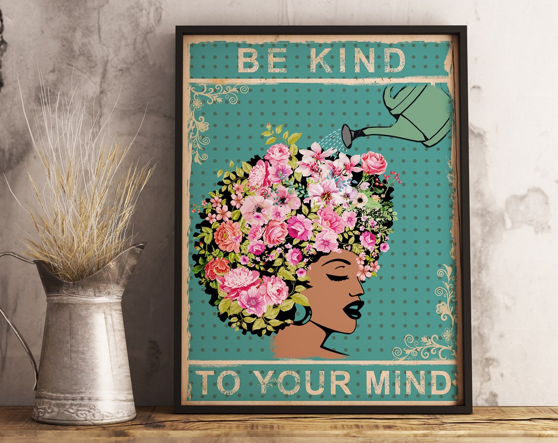 Be Kind To Your Mind Vintage Minimalist Art Print - Image 3
