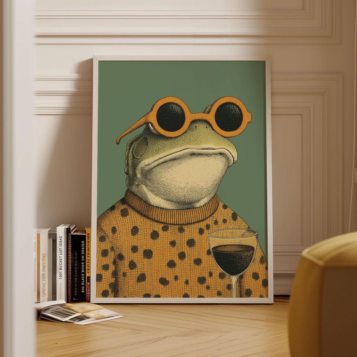 Sophisticated Frog Poster Whimsical Animal Print