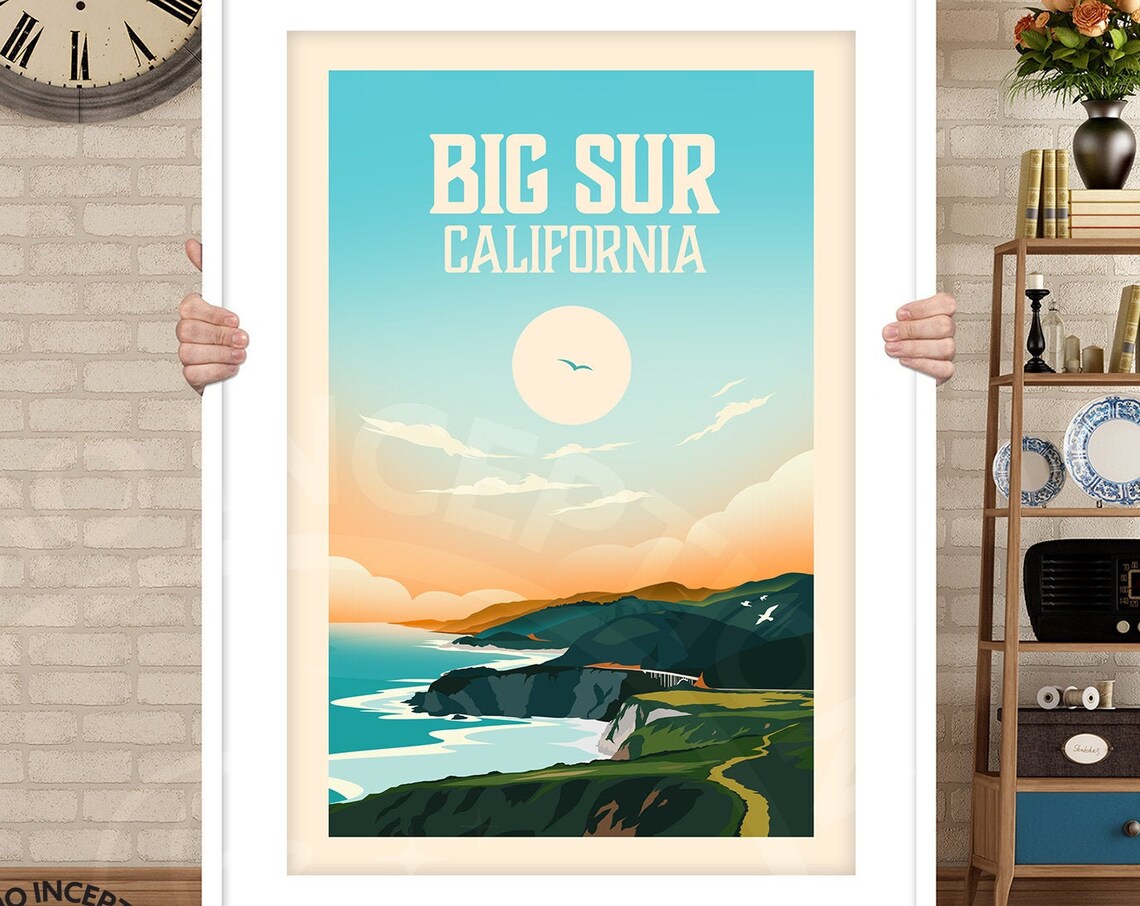 Big Sur Travel Poster, California Road Trip - Image 3