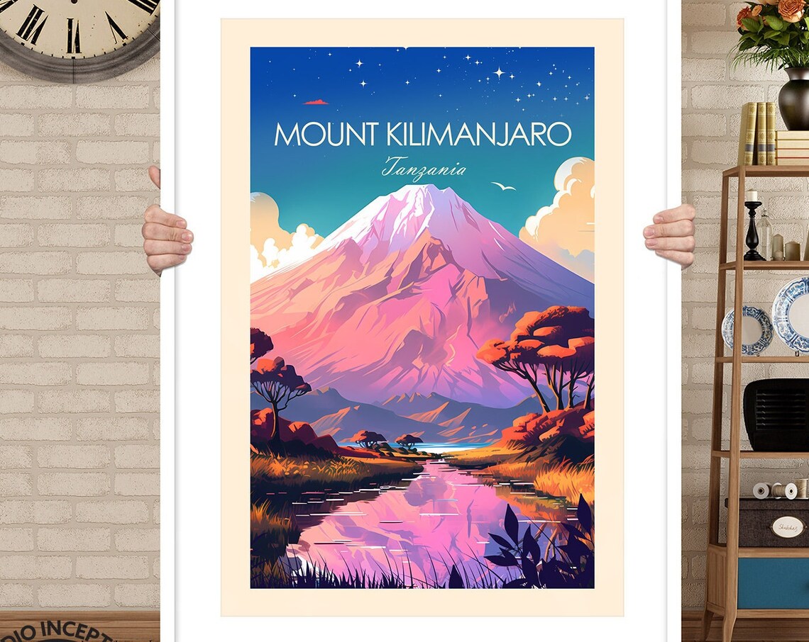 Mount Kilimanjaro Tanzania Wall Art Travel Poster - Image 3
