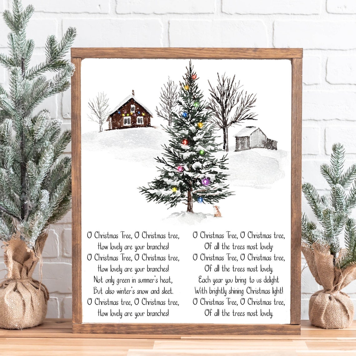 O Christmas Tree Christmas Song Sign 5x7 8x10 11x14 16x20 Farmhouse Holiday Music Print Christmas Carol Diy Decor Winter Print