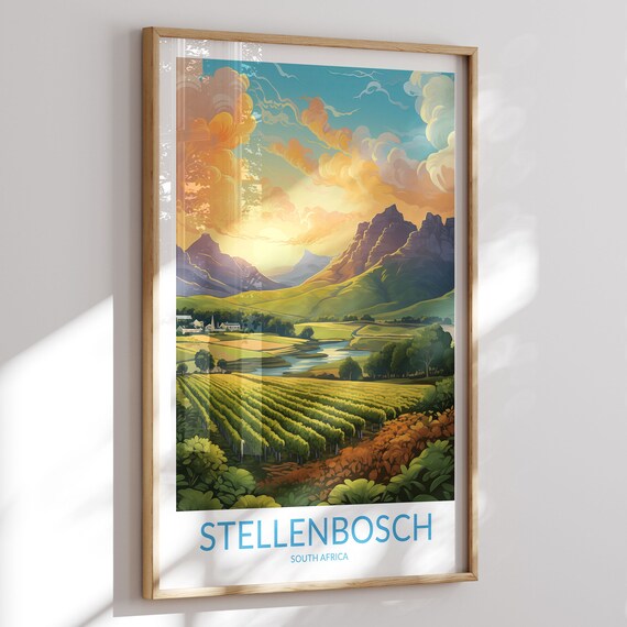 Stellenbosch Print No 2 Stellenbosch Poster Stellenbosch Wall Art Stellenbosch Art Print Stellenbosch Artwork Travel Gift South Africa
