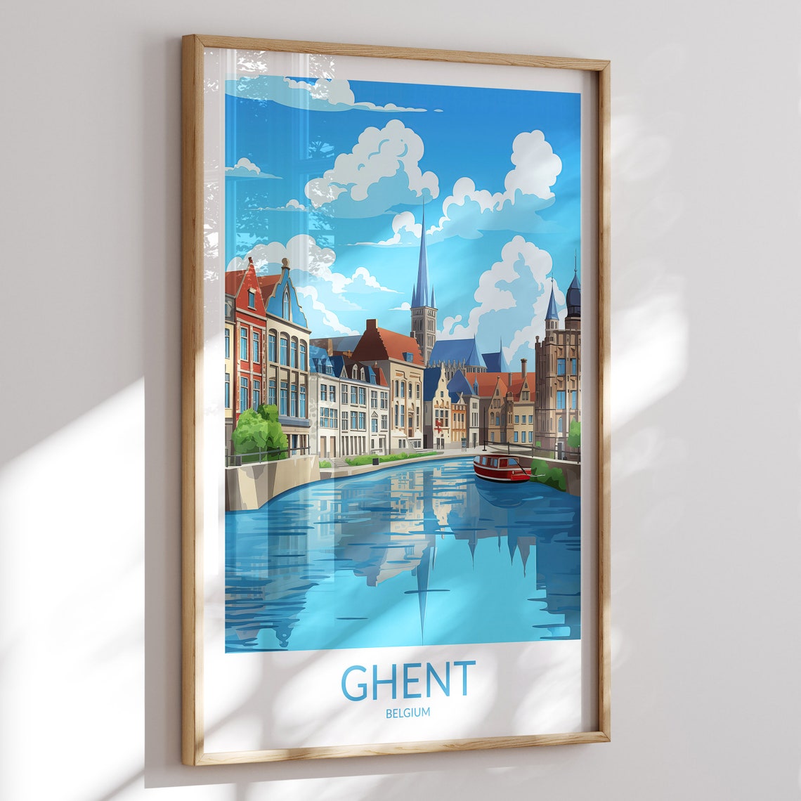 Ghent Print No 3 Ghent Poster Ghent Wall Art Ghent Art Print Ghent Artwork Ghent Travel Gift Belgium Print Belgium Poster Wall Decor