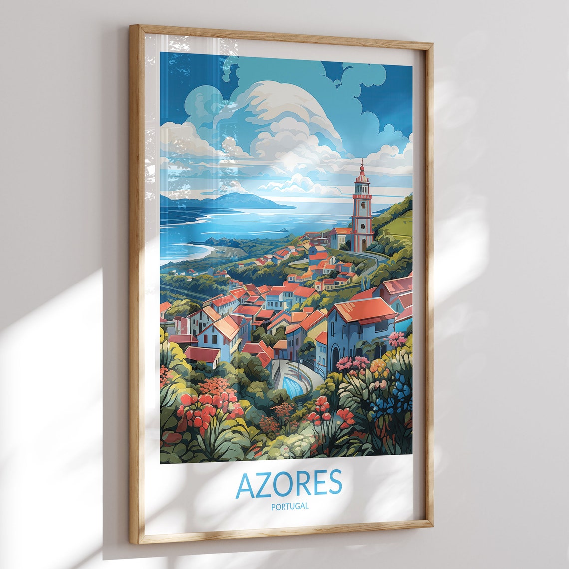 Azores Print No 5 Azores Poster Azores Wall Art Azores Art Print Azores Artwork Azores Travel Gift Portugal Print