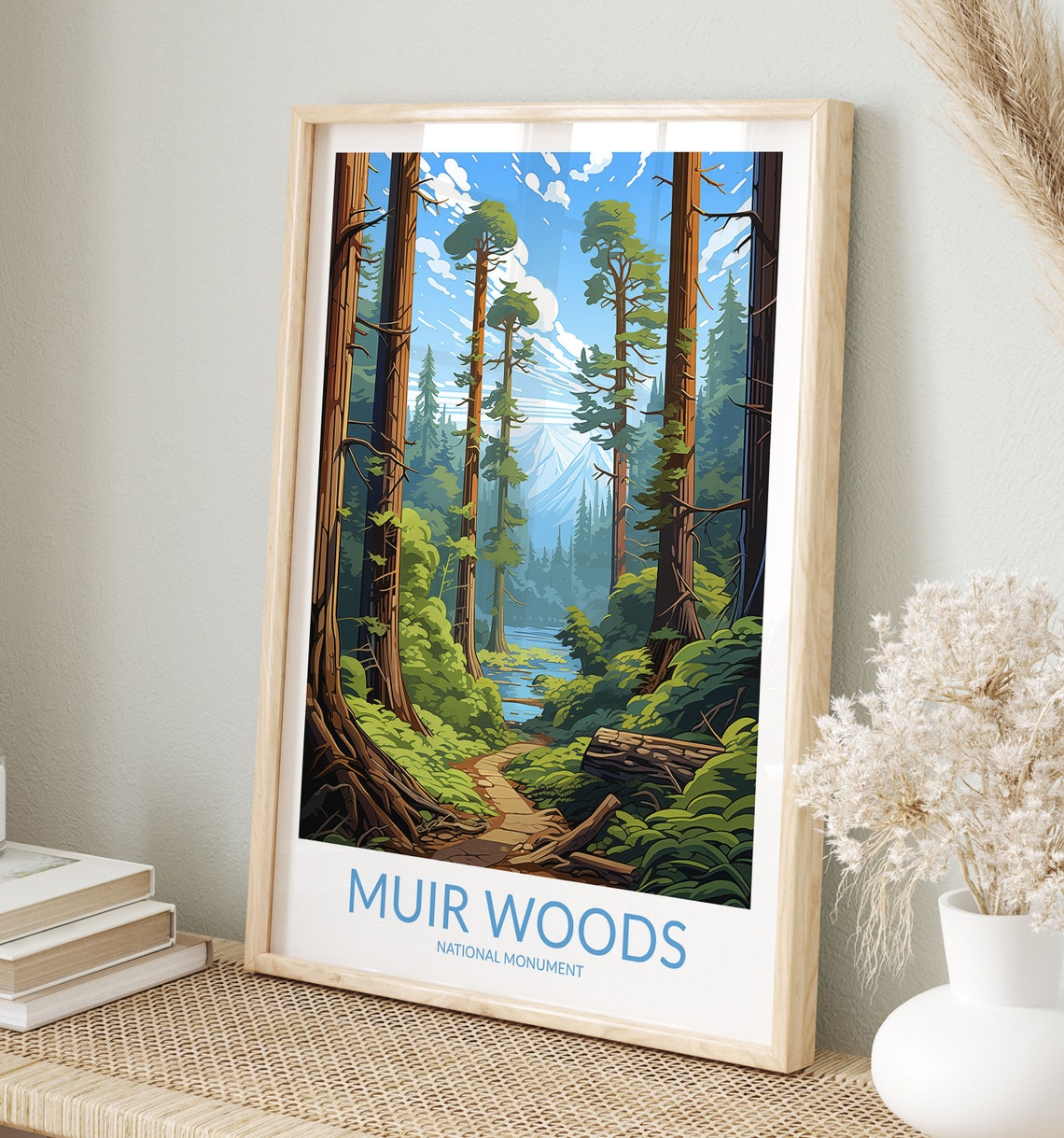 Muir Woods National Monument Creek Trail Redwoods Travel Poster