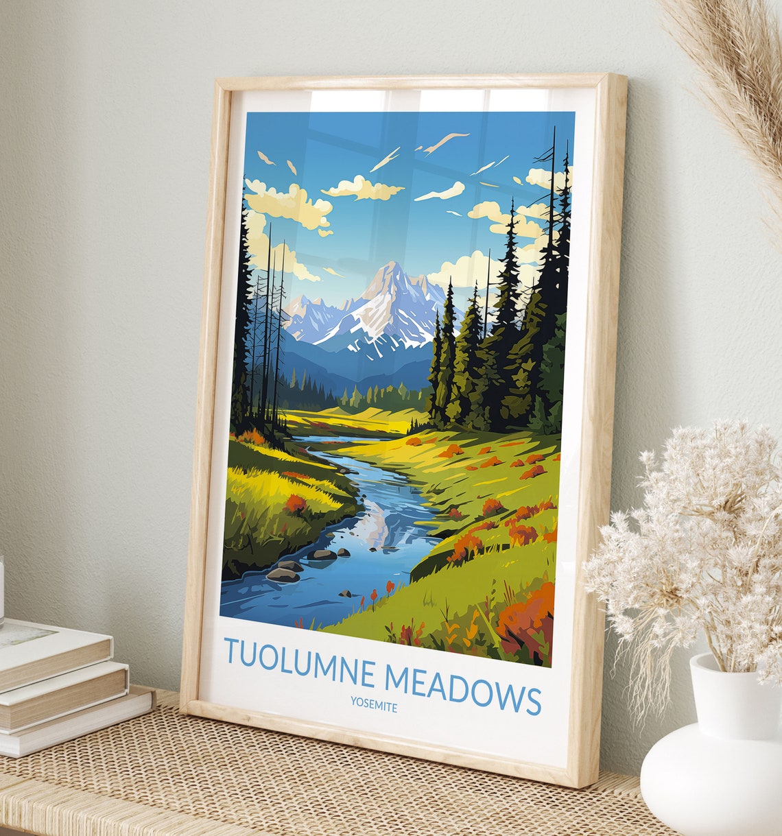 Tuolumne Meadows Yosemite Golden Meadow Stream Pine Forest Poster