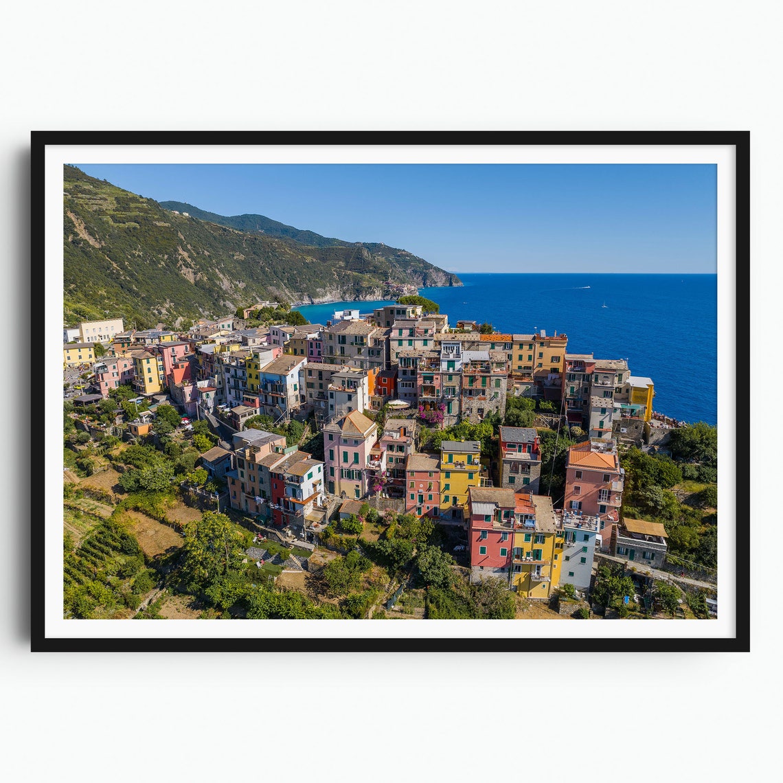 Cinque Terre Print Corniglia Coastal Town Italy Wall Art Travel Gift Travel Poster Europe Print Italian Coast Italian Riviera Photo