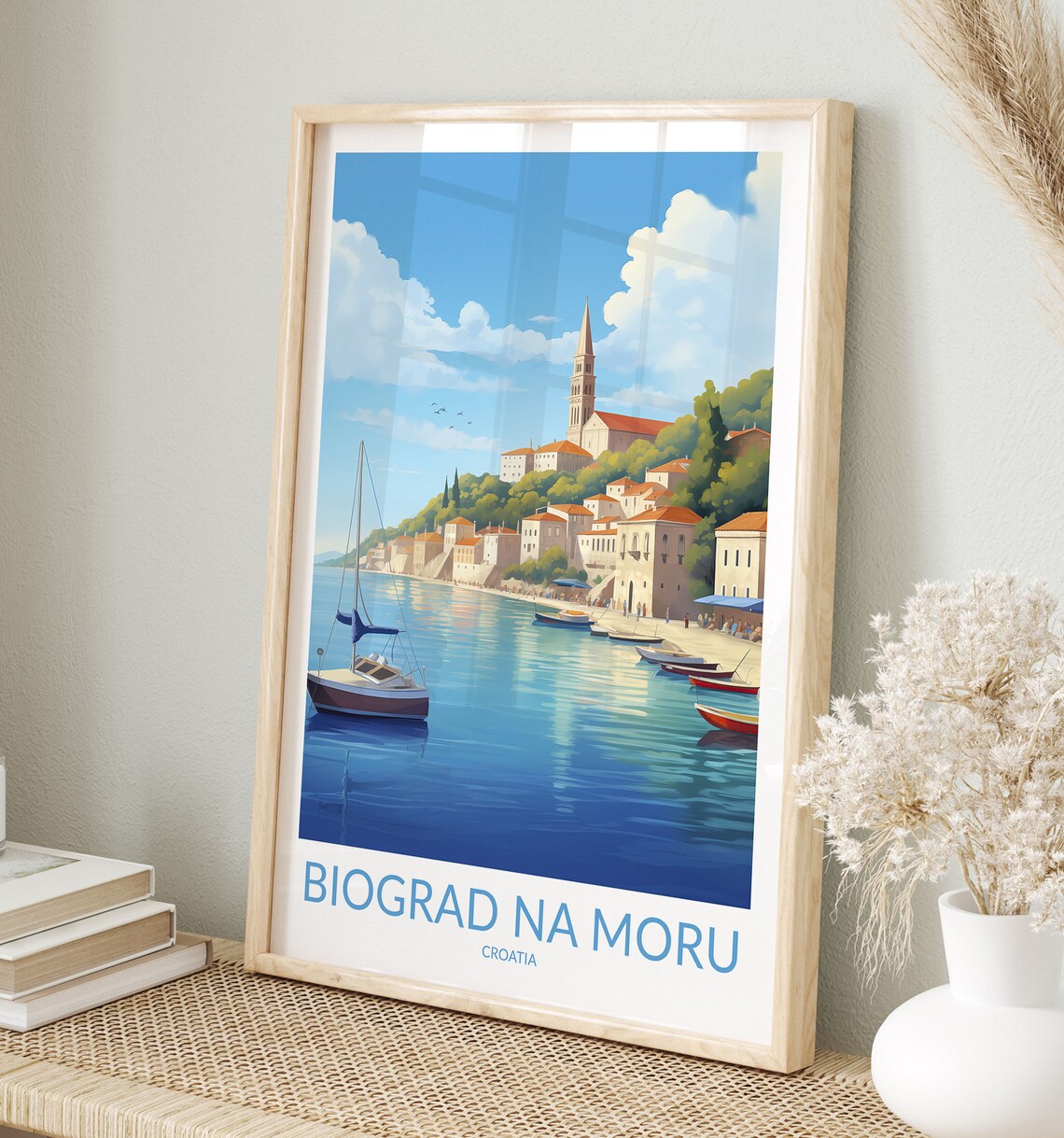 Biograd Na Moru Print No 4 Biograd Na Moru Poster Biograd Na Moru Wall Art Biograd Na Moru Art Print Traveler Gift Croatia Home Decor