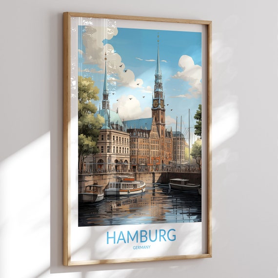 Hamburg Print No 3 Hamburg Poster Hamburg Wall Art Hamburg Art Print Hamburg Artwork Hamburg Travel Gift Germany