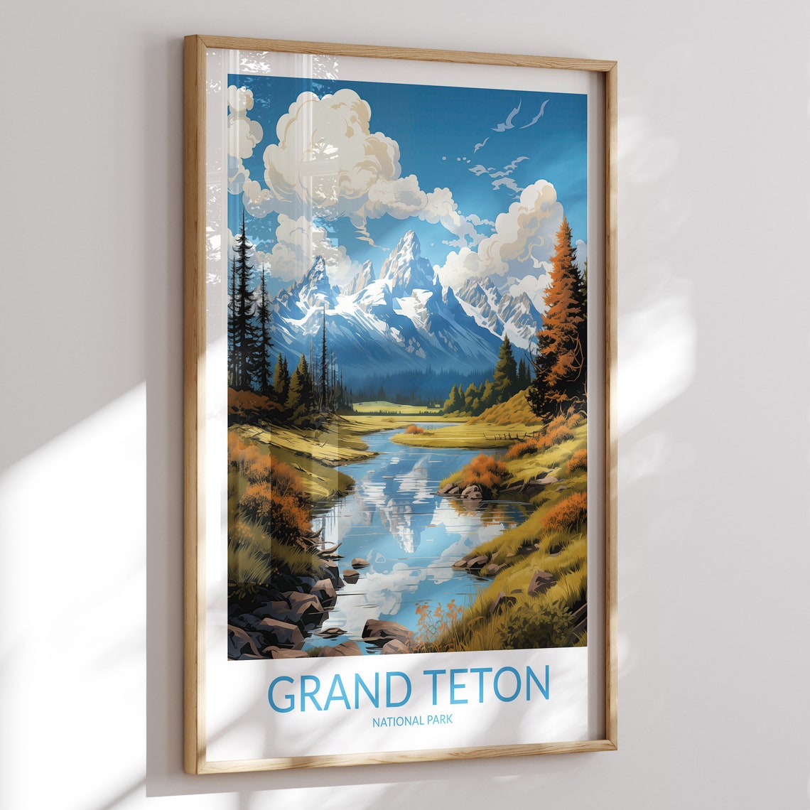 Grand Teton Print No 6 National Park Grand Teton Poster Grand Teton Wall Art Grand Teton Art Print Grand Teton Artwork Home Decor