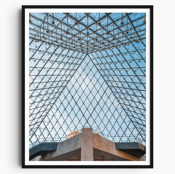 Louvre Museum Paris Travel Print Architecture Print Paris Poster Original Art Print Paris Wall Art Paris Photo Wall Decor France