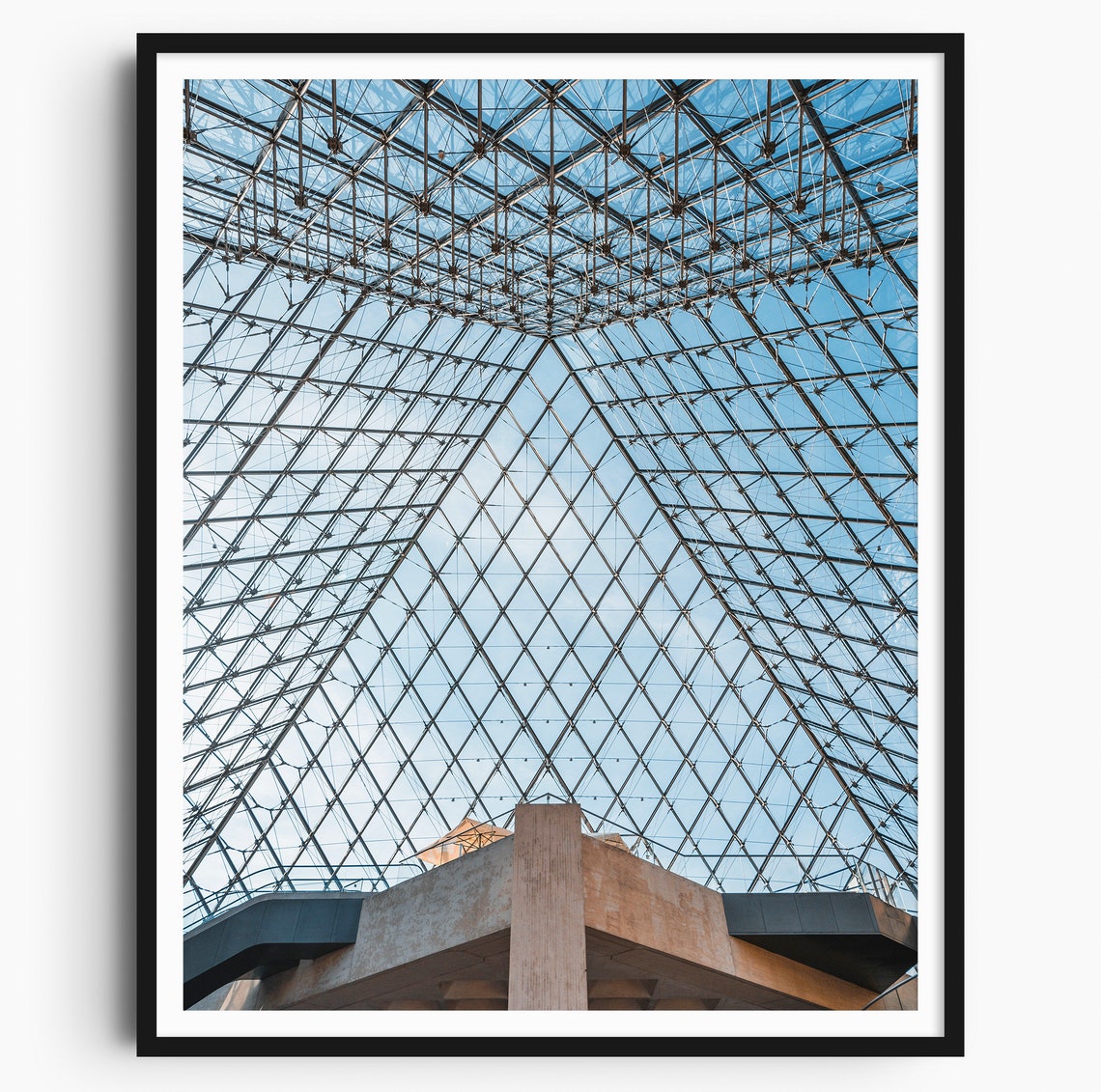 Louvre Pyramid Interior Glass Ceiling Paris Architecture Poster