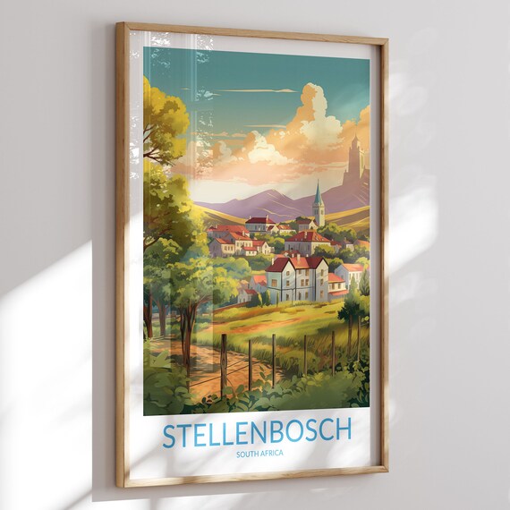 Stellenbosch Print Stellenbosch Poster Stellenbosch Wall Art Stellenbosch Art Print Stellenbosch Artwork Travel Gift South Africa