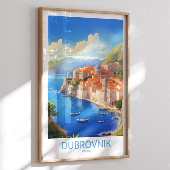Dubrovnik Print No 2 Dubrovnik Poster Dubrovnik Wall Art Dubrovnik Art Print Dubrovnik Artwork Dubrovnik Travel Gift Croatia