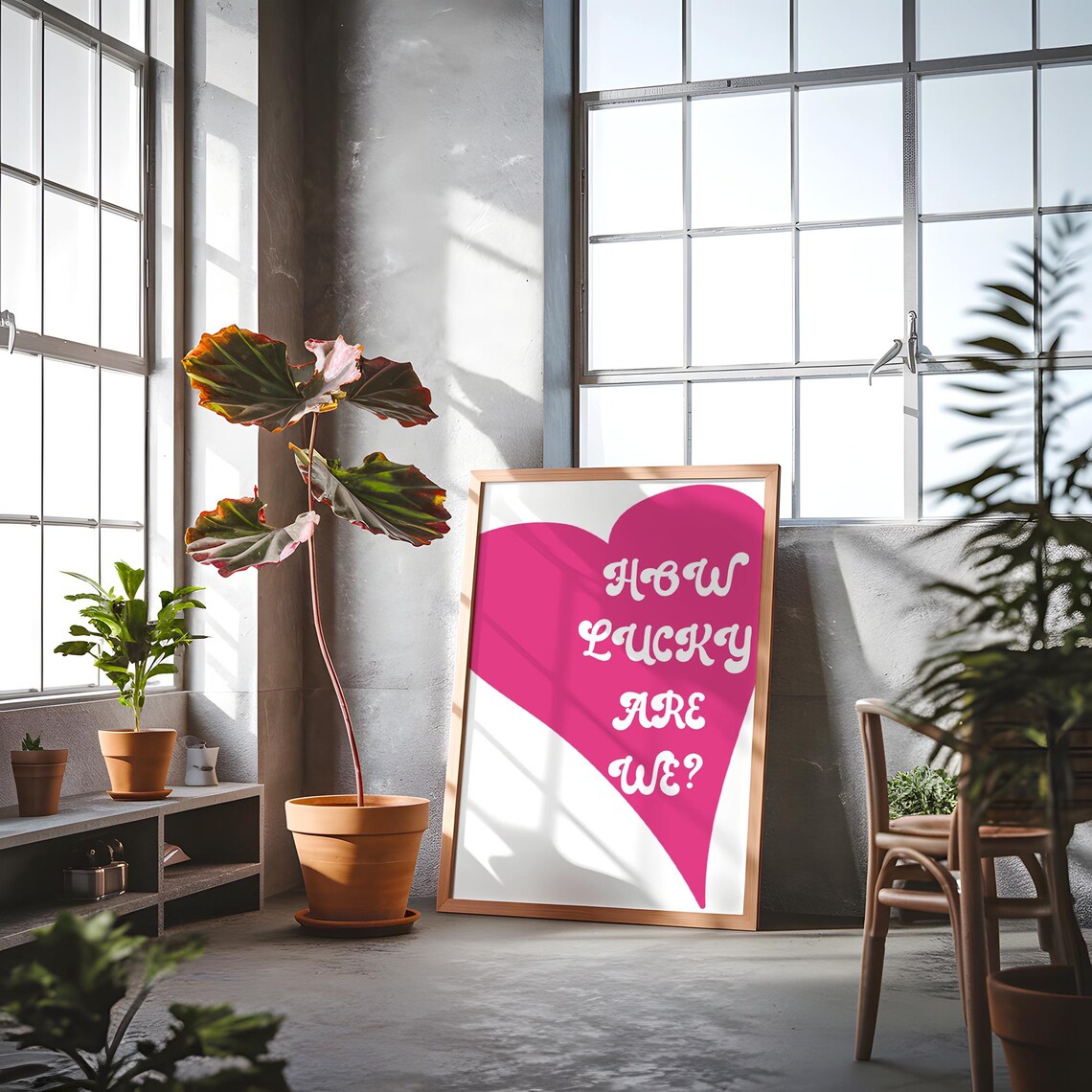 How Lucky Are We Positive Quote, Bedroom Decor - Image 3