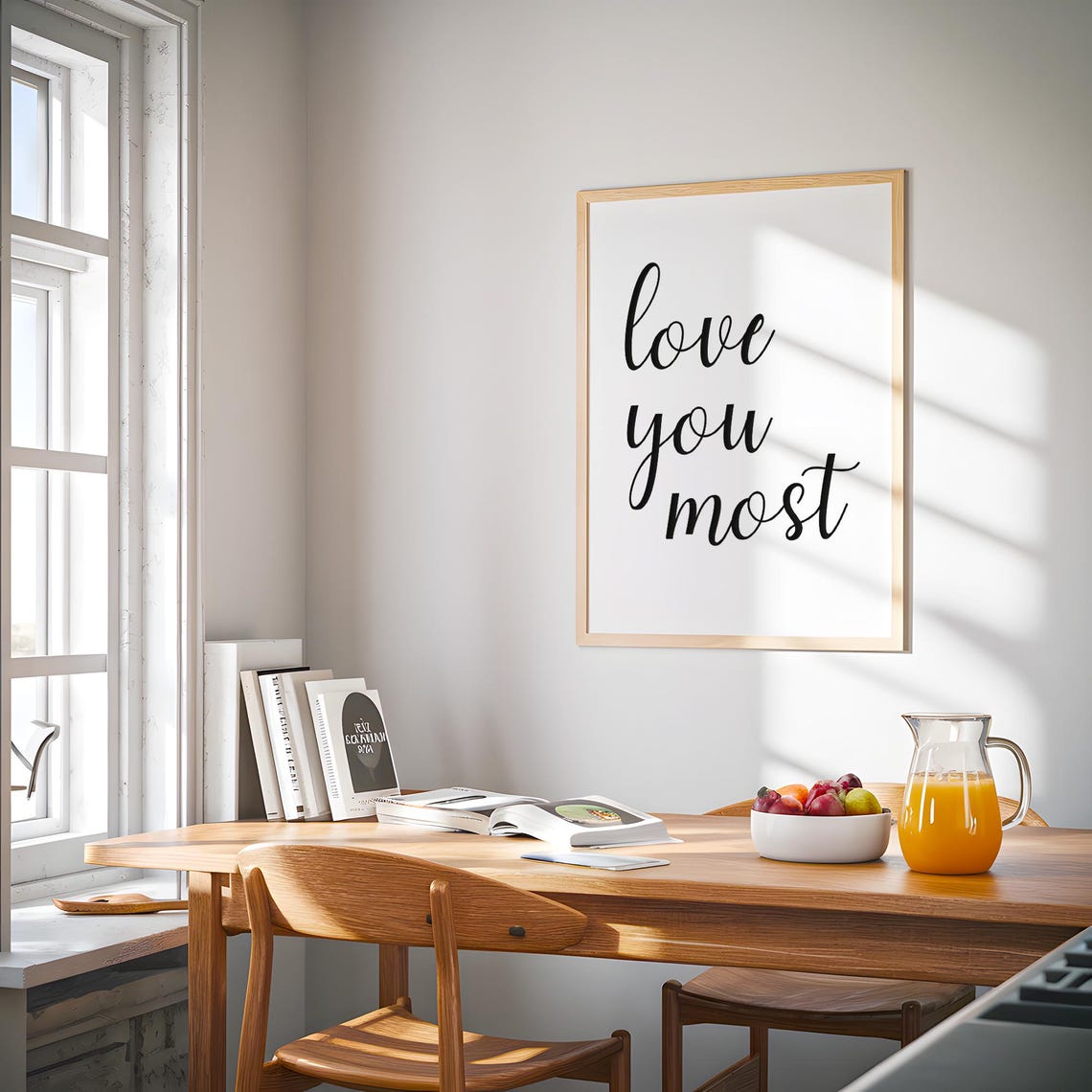 Love You Most Romantic Script Typography Sweet Couple Quote Poster - Image 4