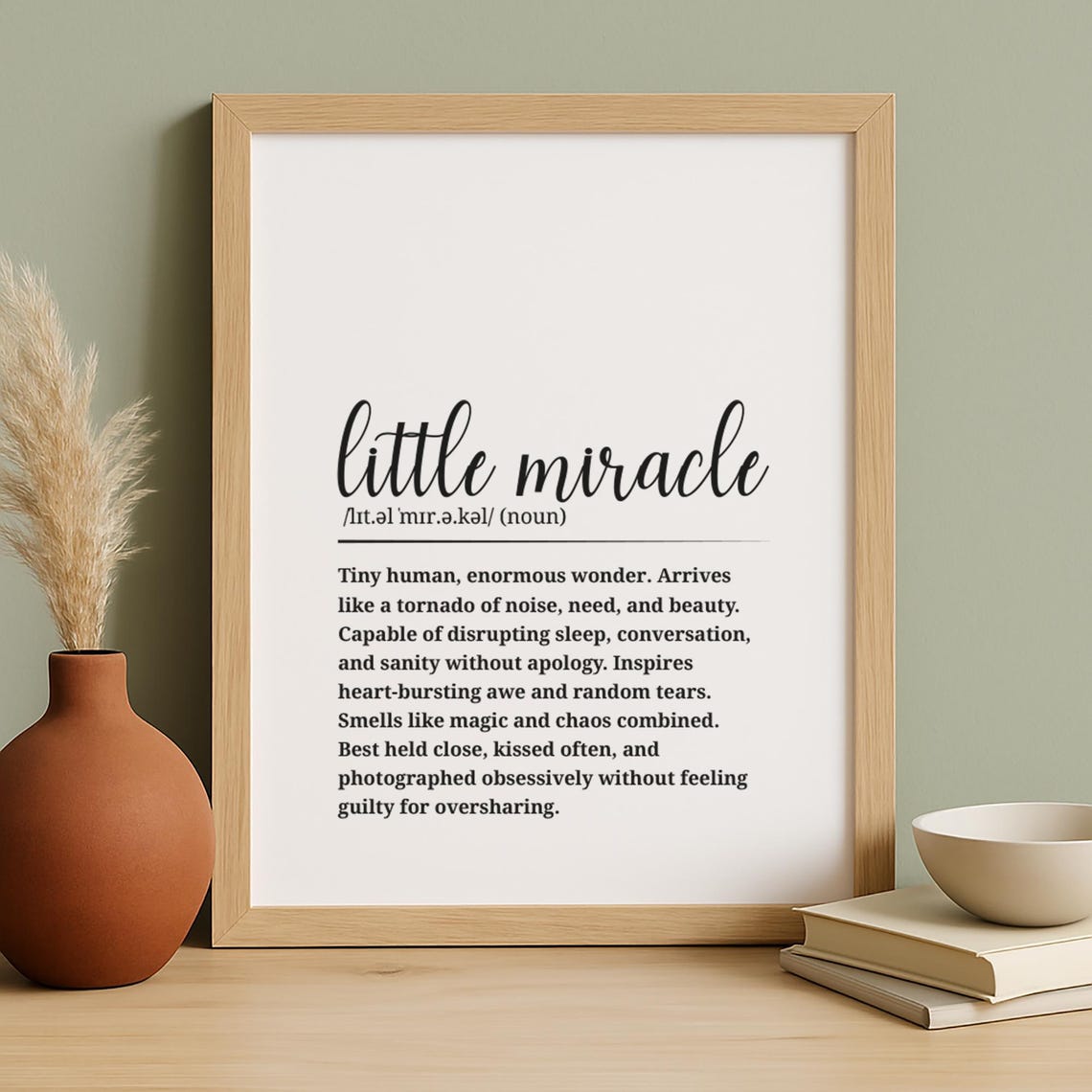 Little Miracle Definition Poster Baby Wall Art Nursery Decor Newborn Gift - Image 6