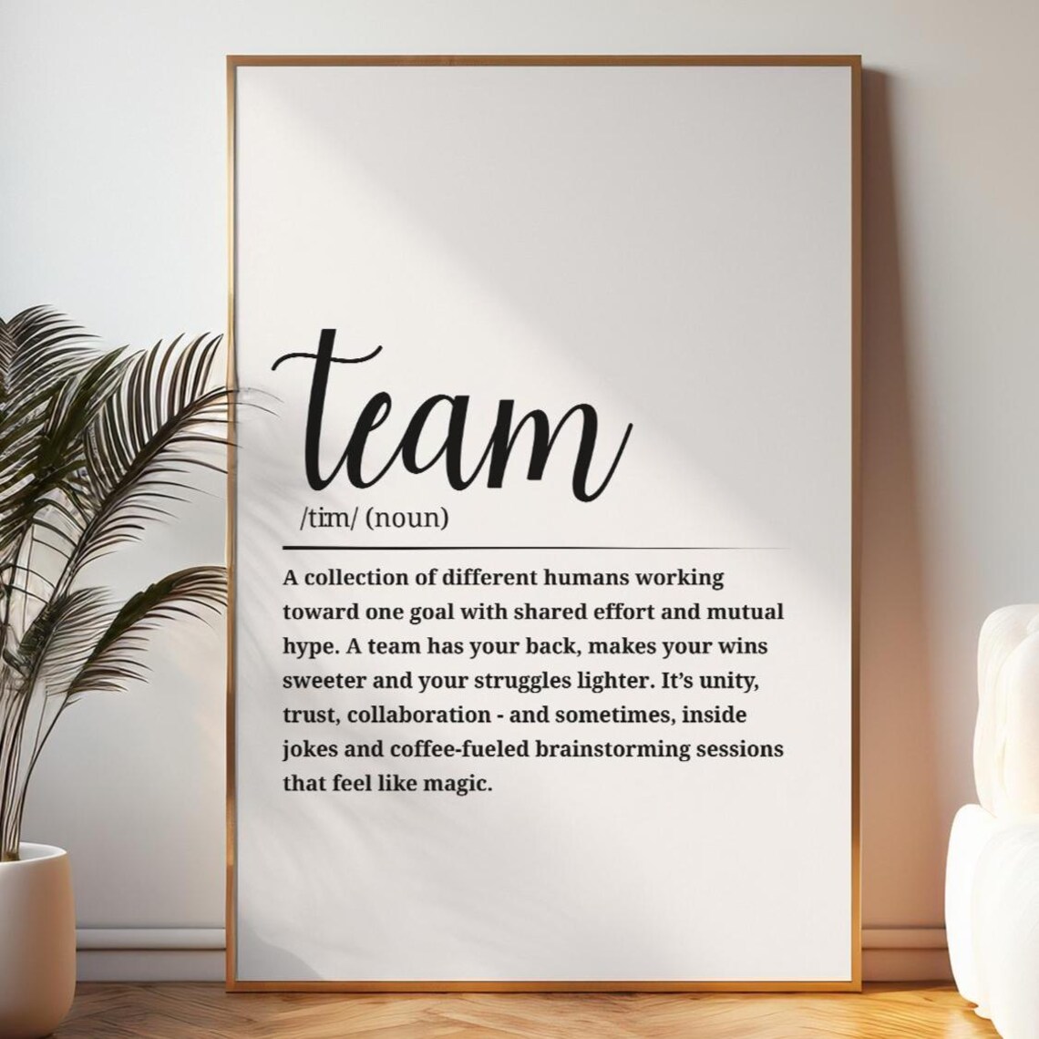 Team Definition Dictionary Art Office Teamwork Script Typography Decor Poster - Image 6