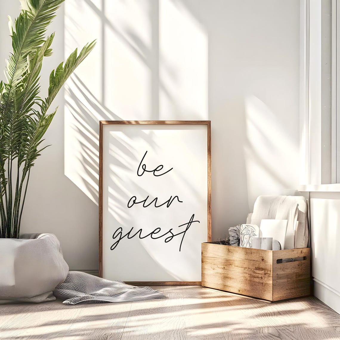 Be Our Guest Script Hand Lettered Welcome Entryway Wall Decor Poster - Image 6