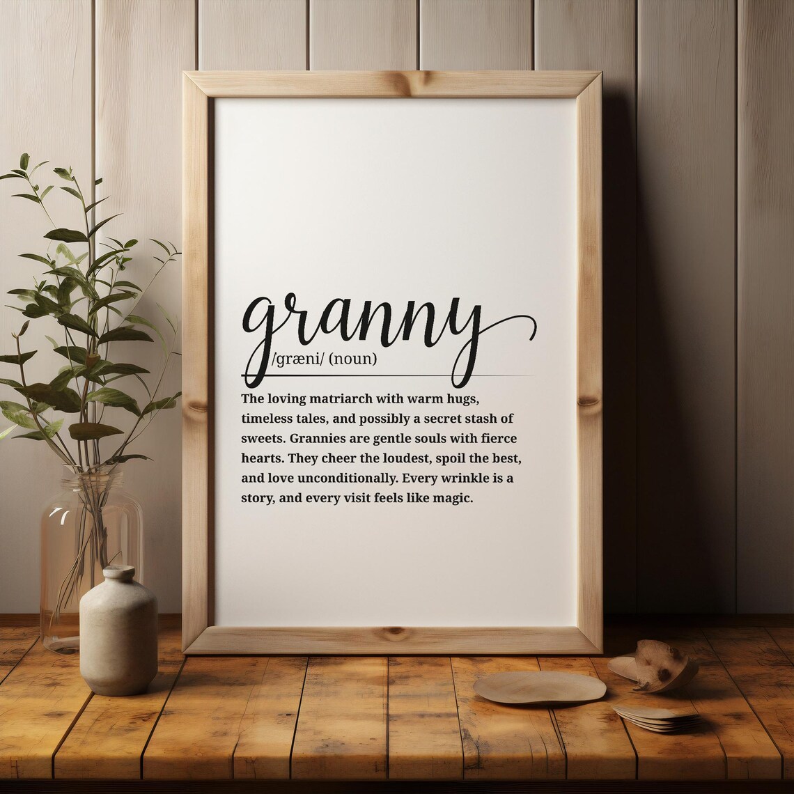 Heartfelt Granny Definition Dictionary Poster Loving Grandma Gift Tribute - Image 3