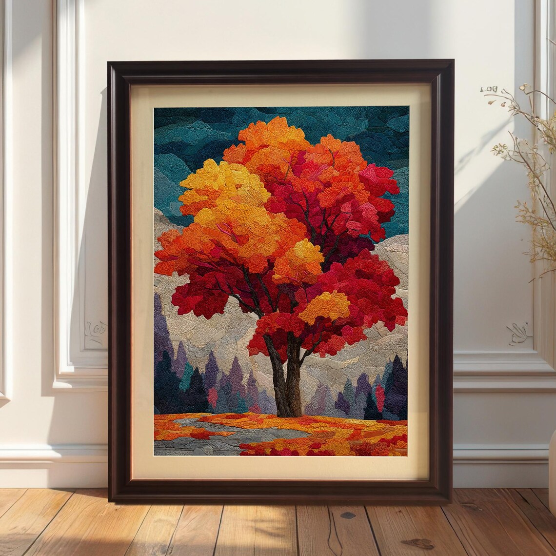 Autumn Tree Landscape Art Print, Housewarming Decor