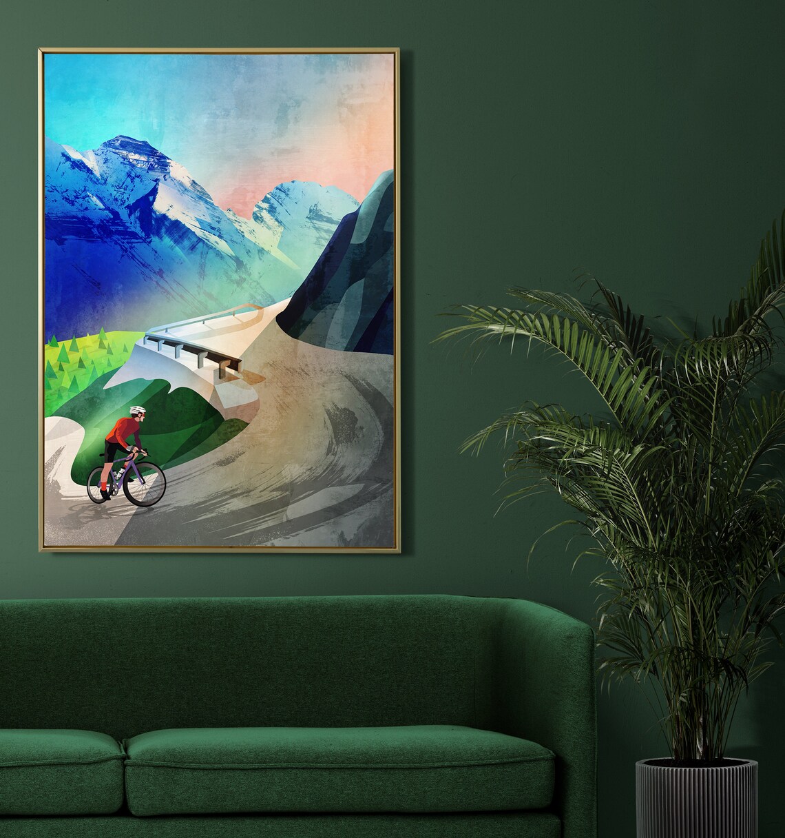Cycling High in the Mountains Travel Poster - Image 3