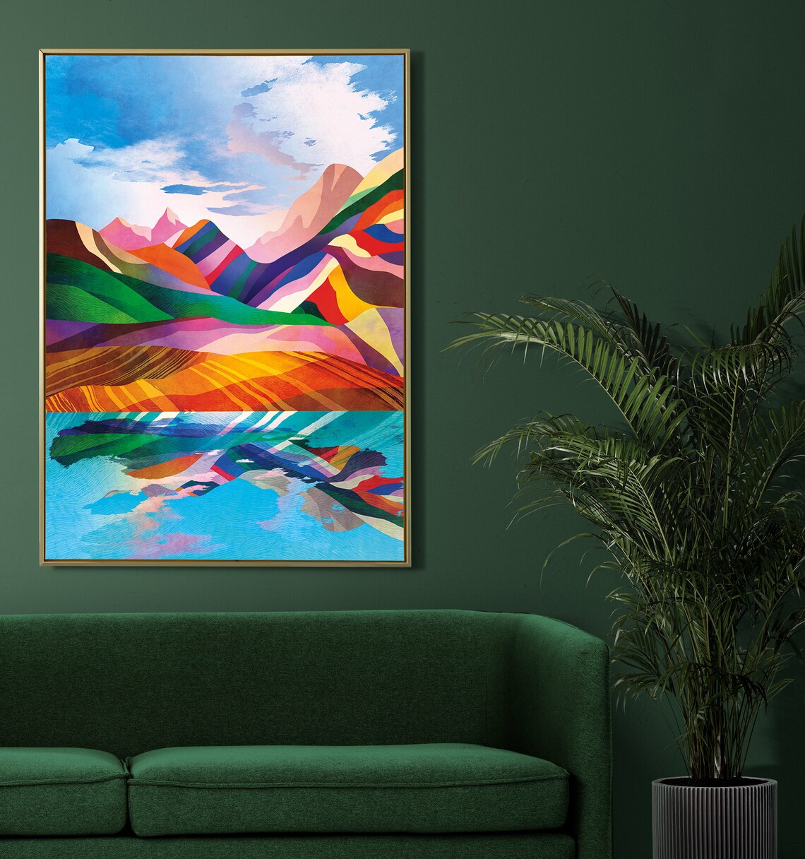 Sunny Day In The Mountains Landscape Art Print - Image 3