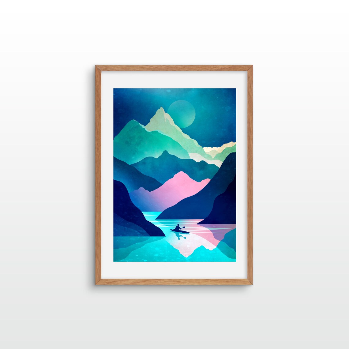 Kayaking Lake And Mountains Art Print - Image 4