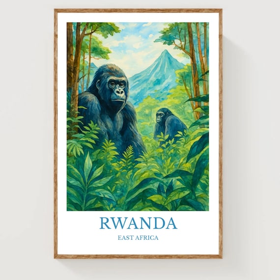 Rwanda Travel Poster
