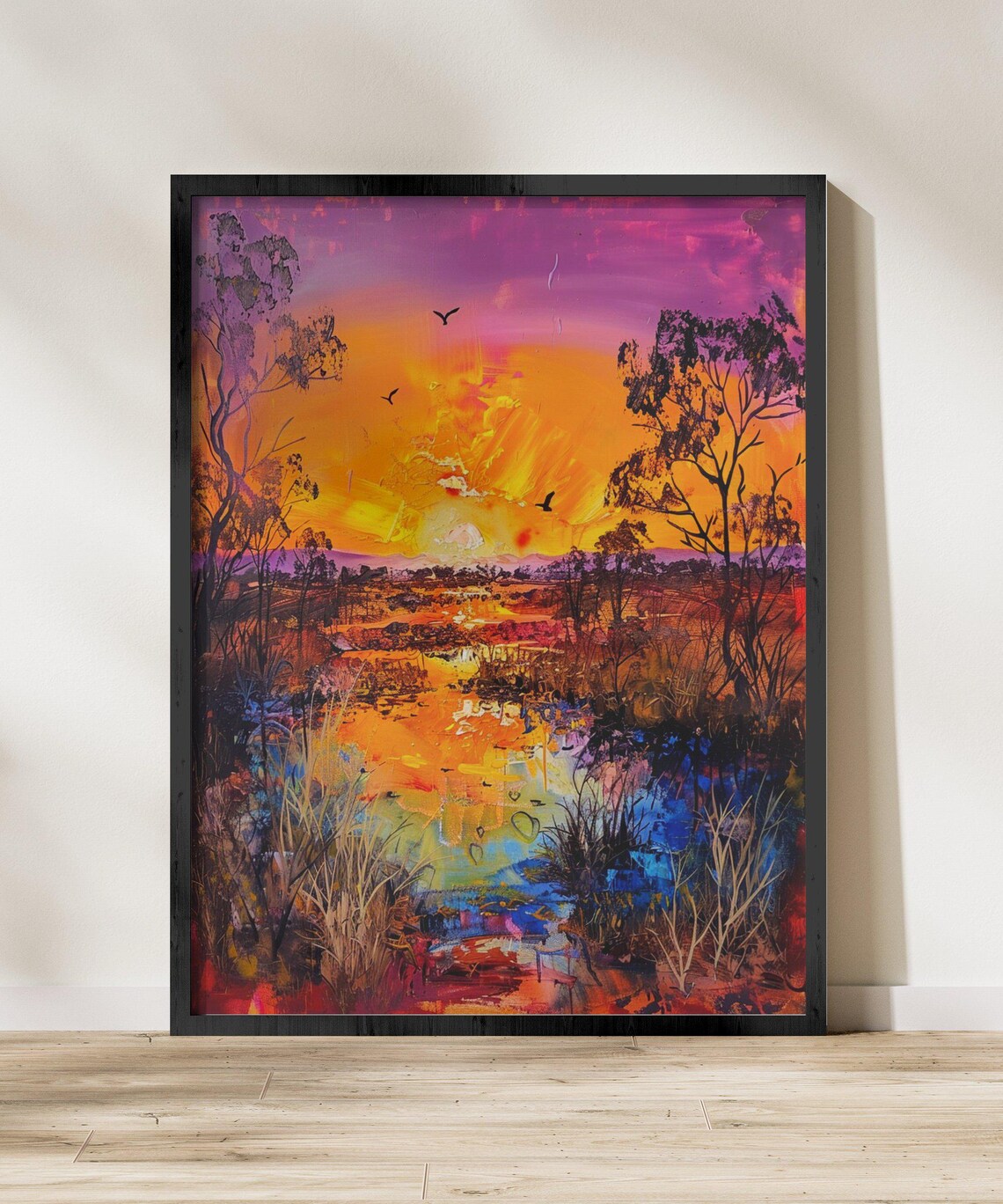 Sunset Landscape Art Print, Vibrant Nature Scene - Image 4