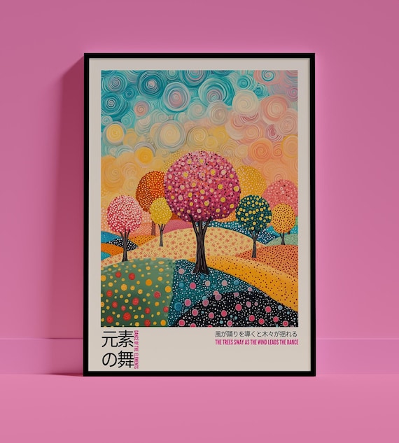 Yayoi Kusama Inspired Print Japanese Art Maximalist Poster Asian Decor Interior Design Abstract Artwork Gallery Wall