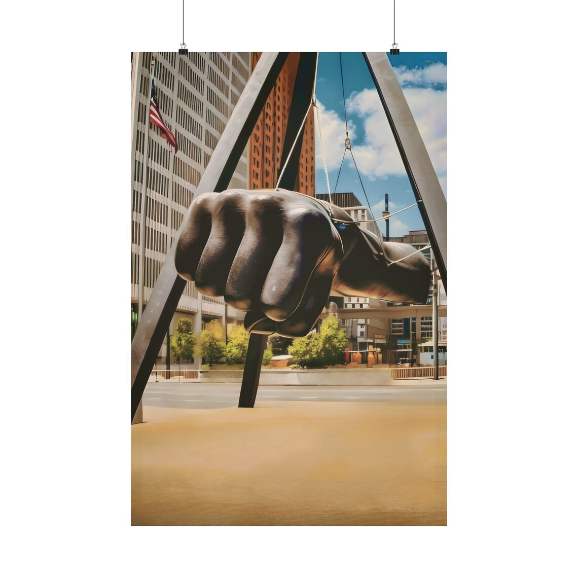 Detroit Joe Louis Illustrated Travel Poster