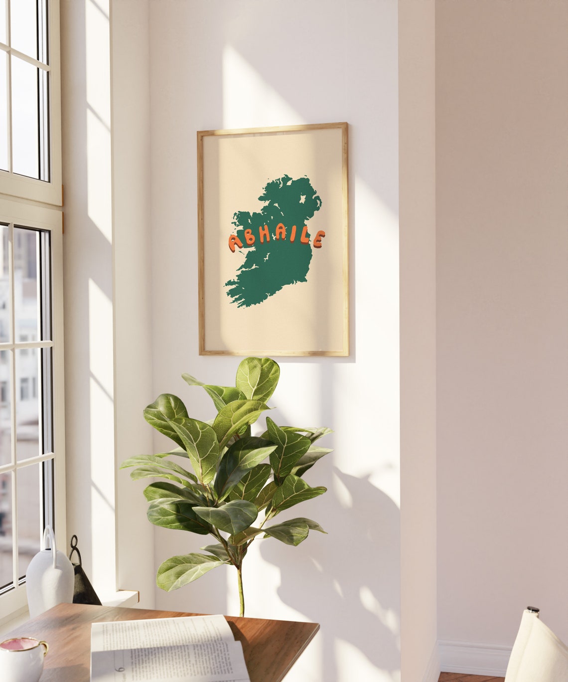Abhaile Ireland Map Green Silhouette Gaelic Home Decor Poster - Image 5
