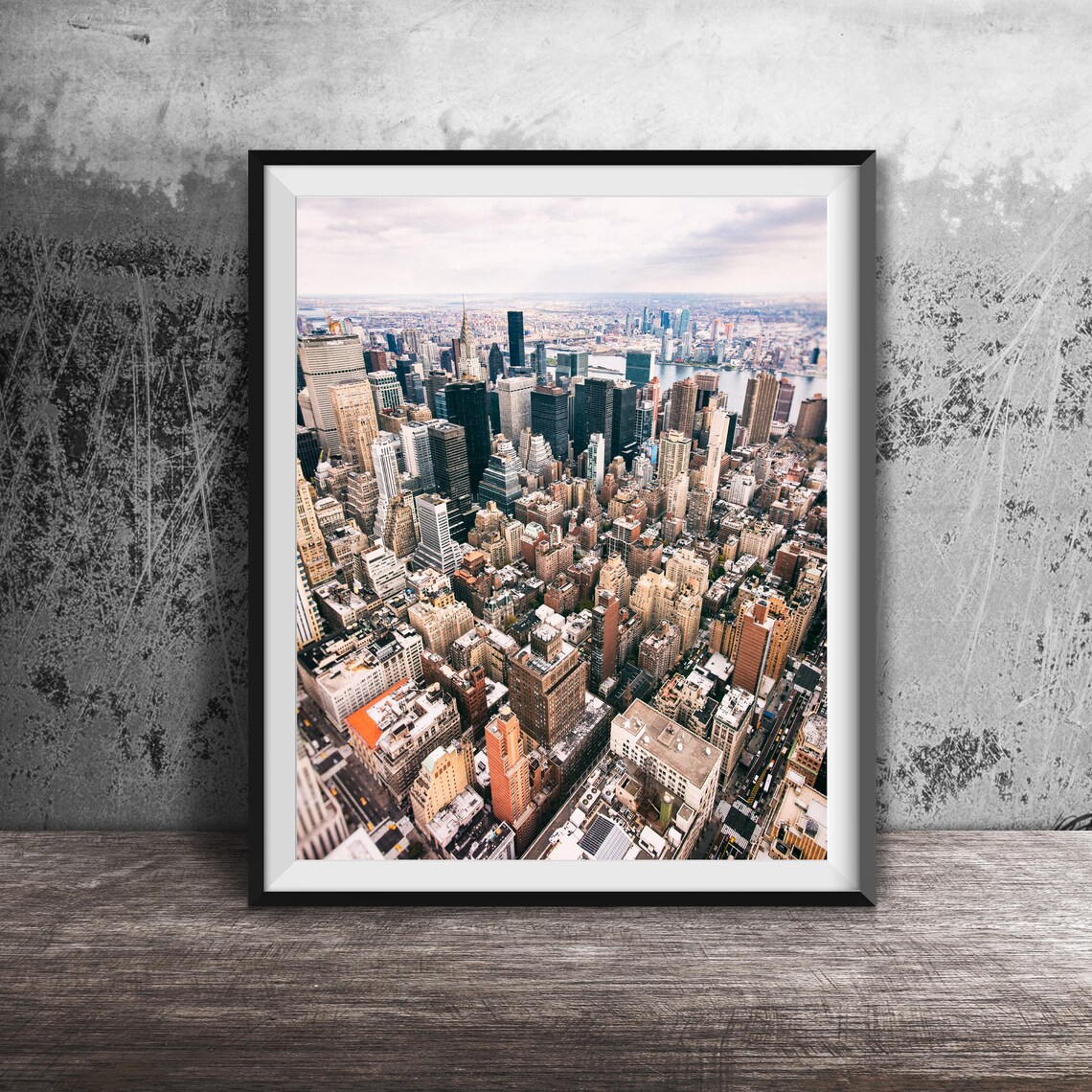New York City Manhattan Aerial Skyline Daytime City View Poster
