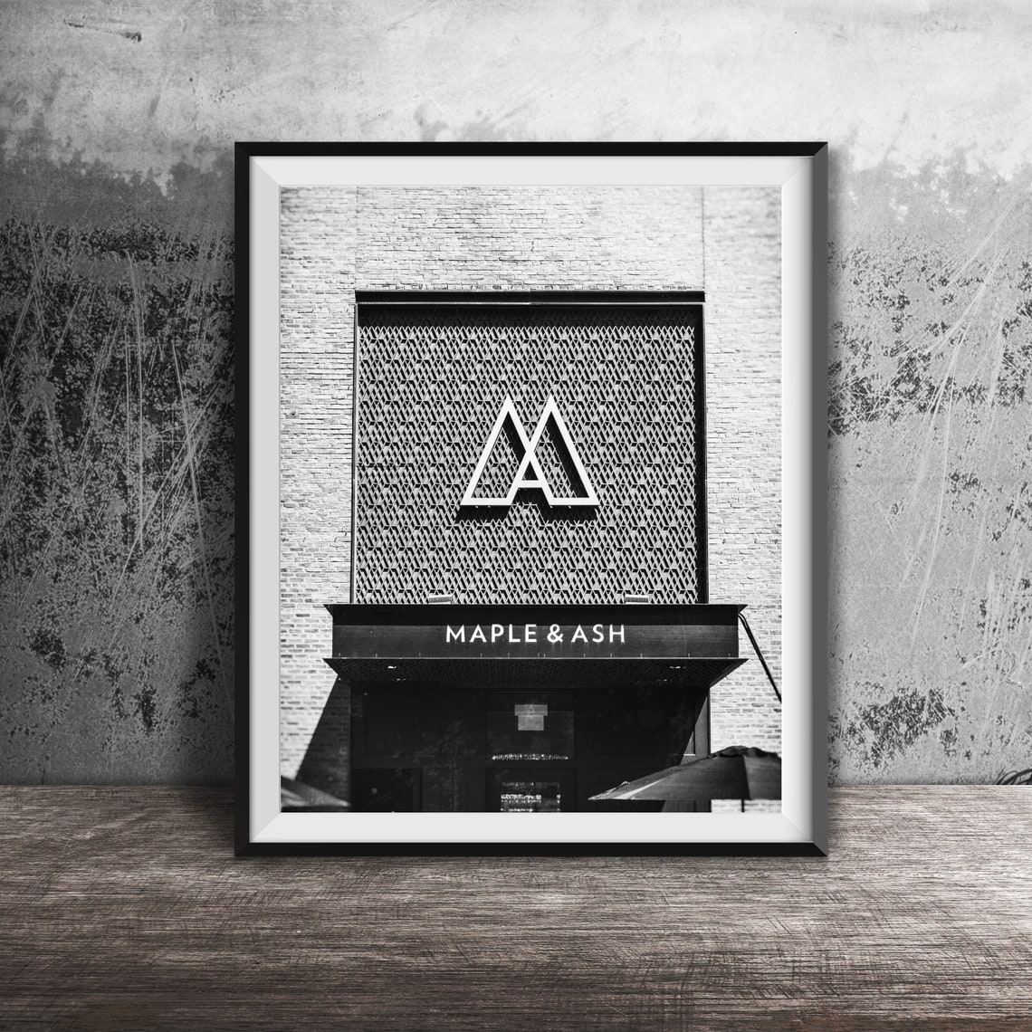 Maple & Ash Chicago Gold Coast Steakhouse Entrance Sign Poster - Image 2
