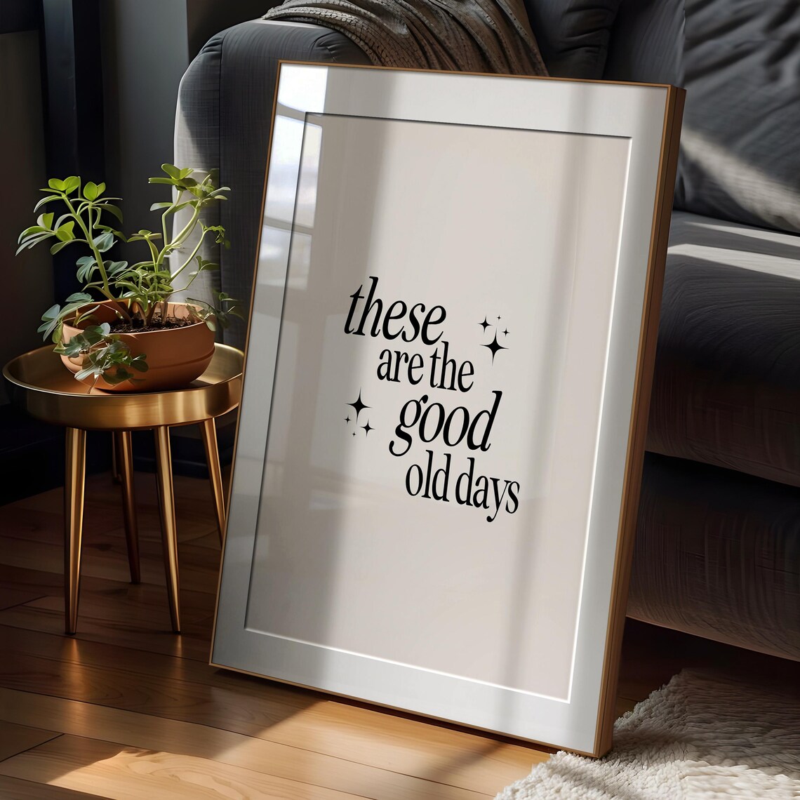 Good Old Days Typography Poster, Neutral Art Print