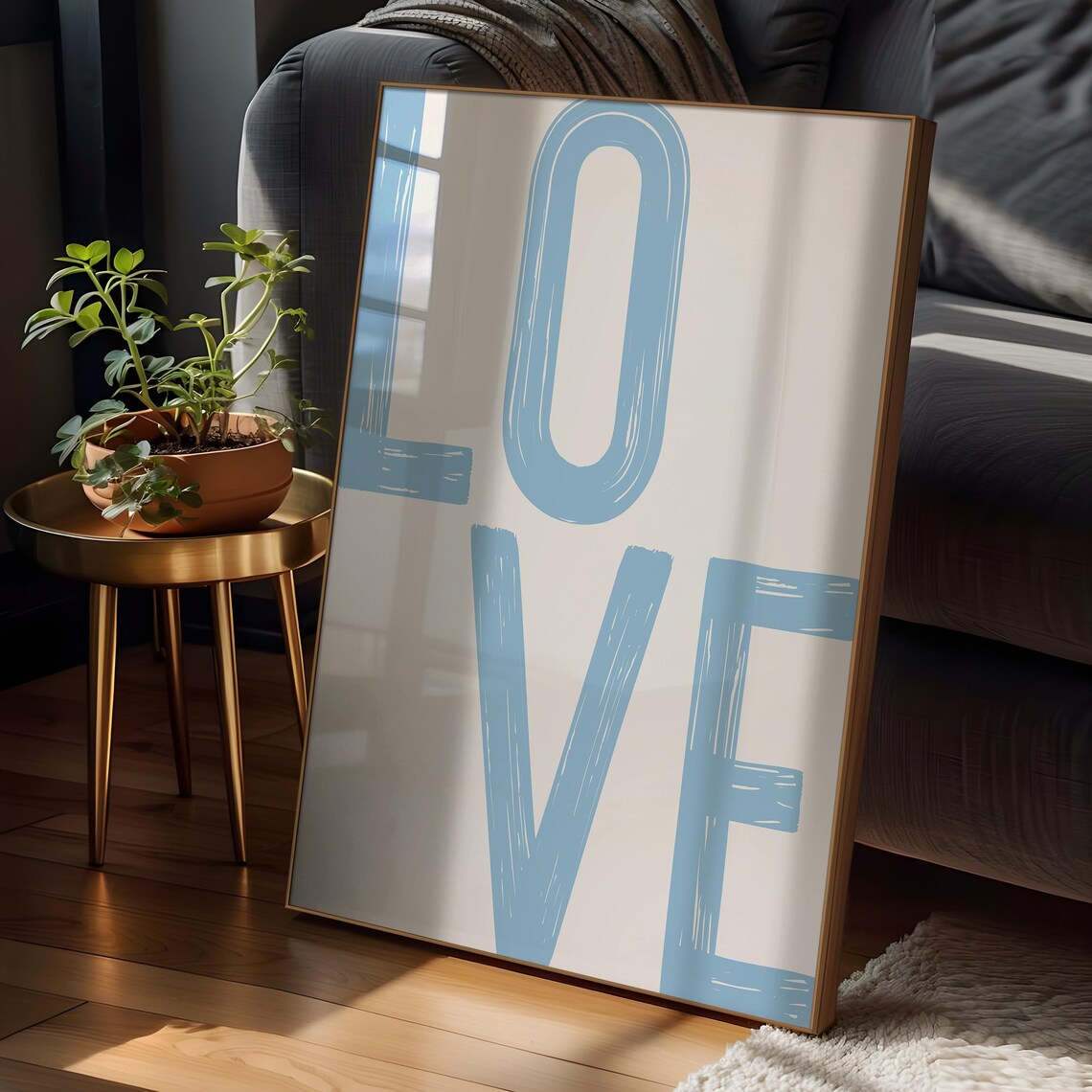 Blue Love Funky Aesthetic Apartment Art Print - Image 2