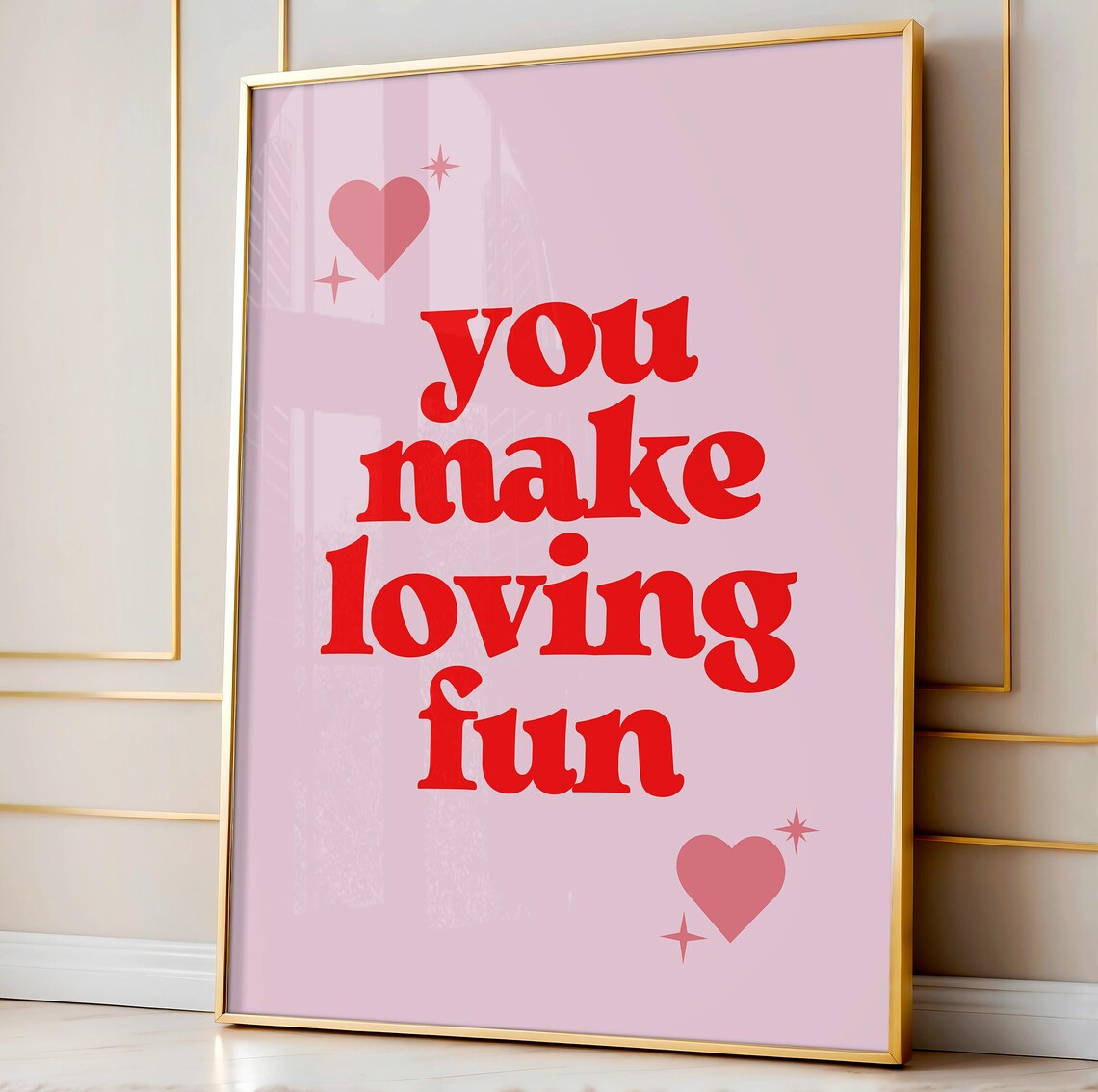 You Make Loving Fun Pink Retro Music Art Print - Image 3